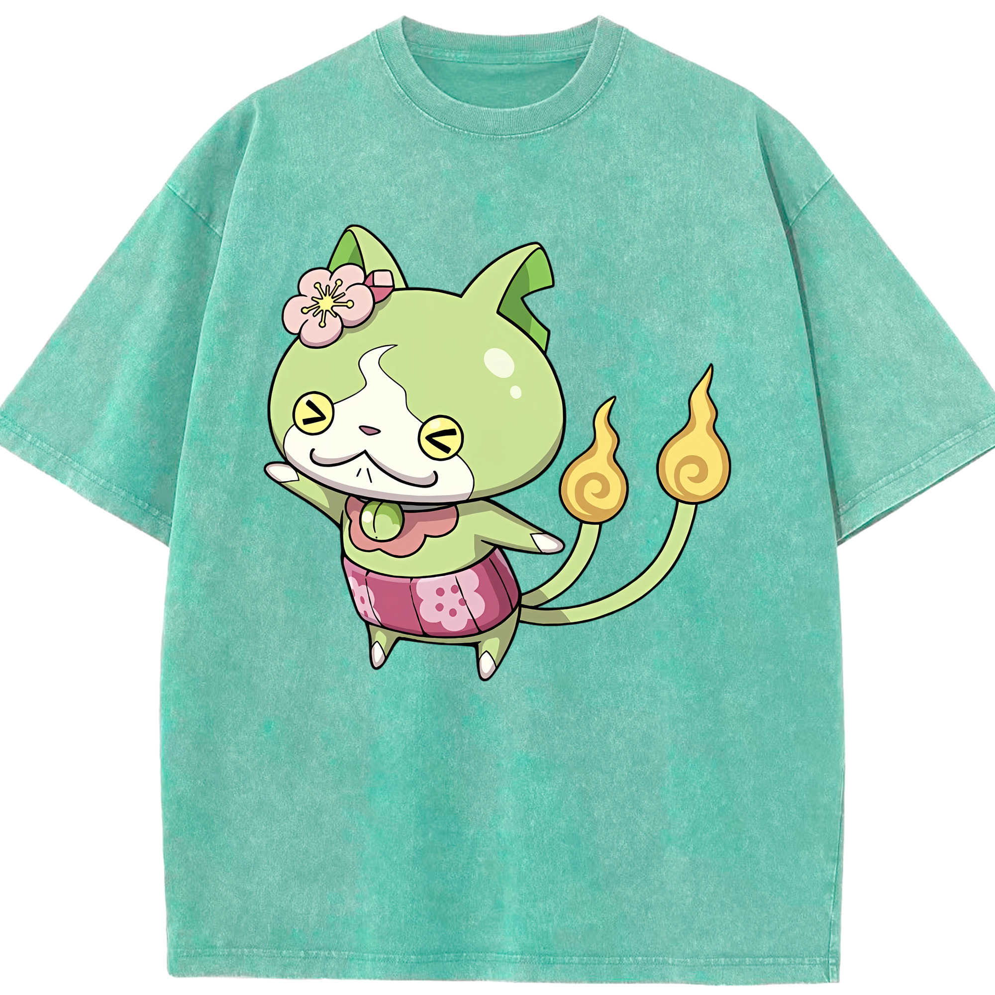 （画像用） 妖怪ウォッチ Yo-kai Watch 綿100% ヴィンテージ風 半袖Tシャツ（フロントプリント）